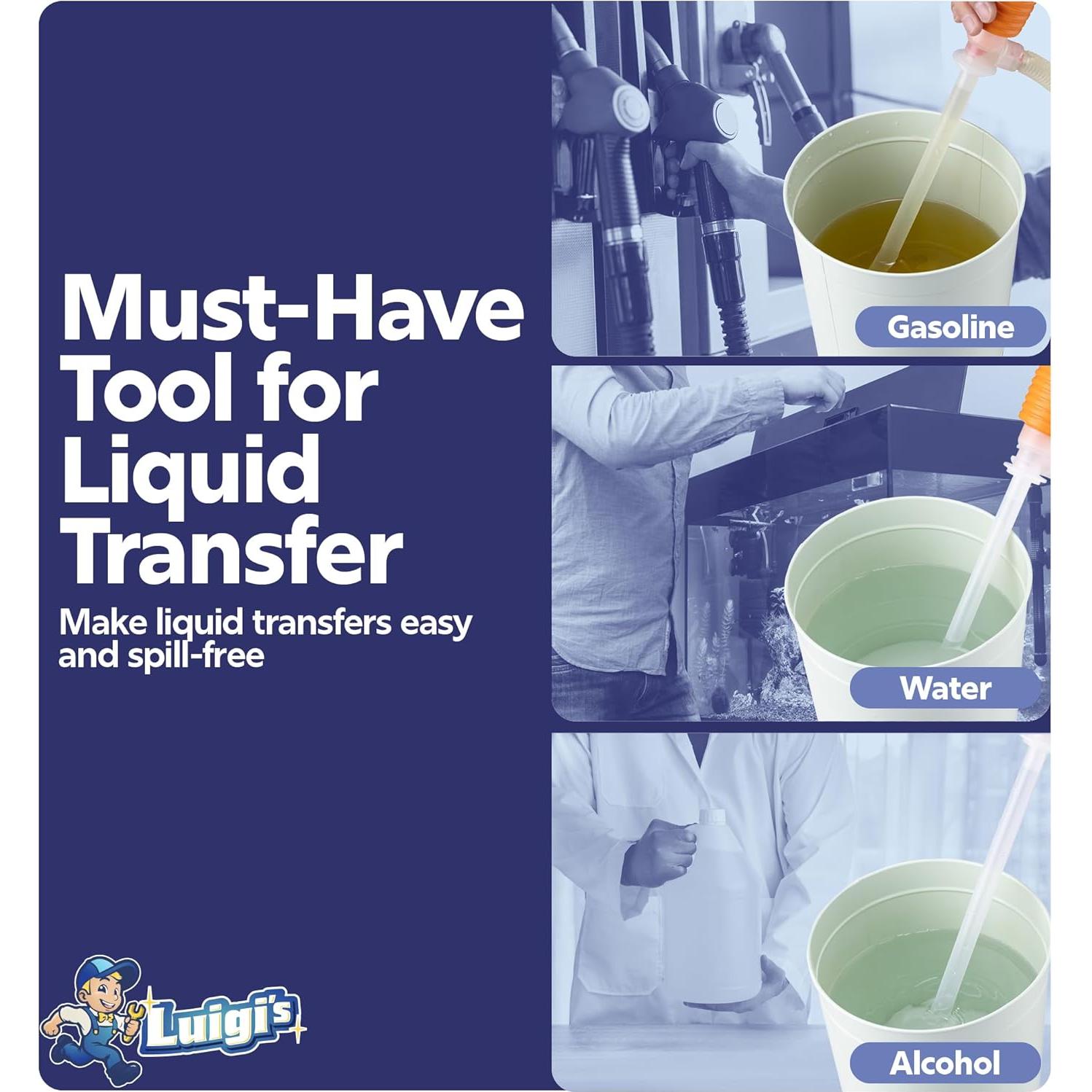 Bomba de Sifón Manual Luigi's para Agua y Combustible 10 L/min