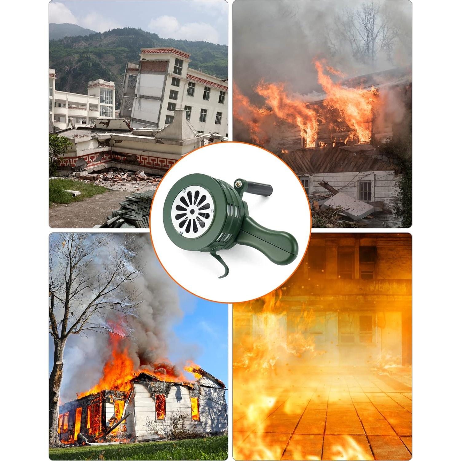 Sirena Manual de Emergencia QWORK 110dB Portátil Verde