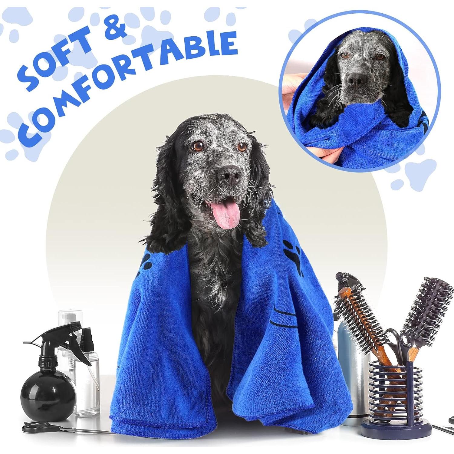 Toallas para Perros Chumia 4 Pcs Microfibra 61x102cm Azul