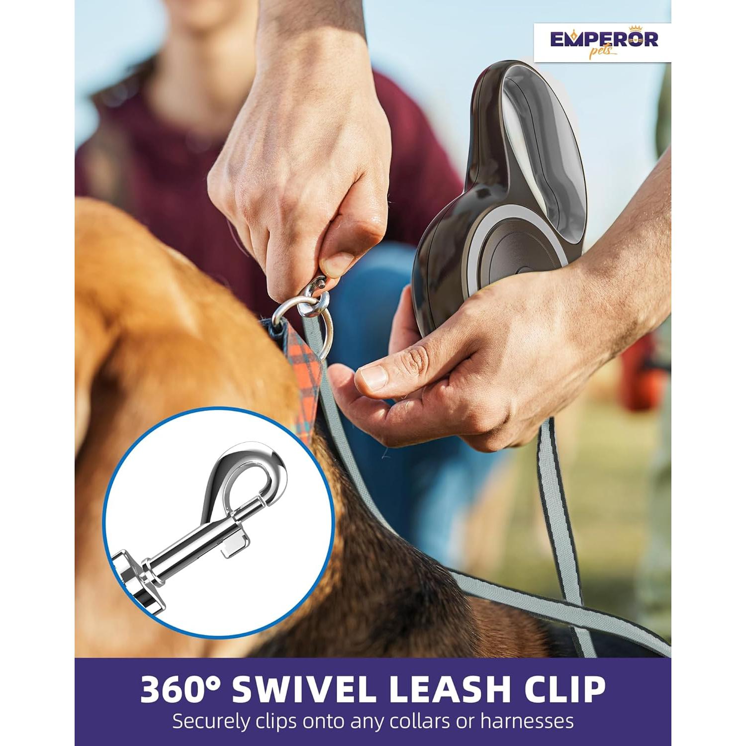 Correa Retráctil para Perros Emperor Pets - Negro Clásico