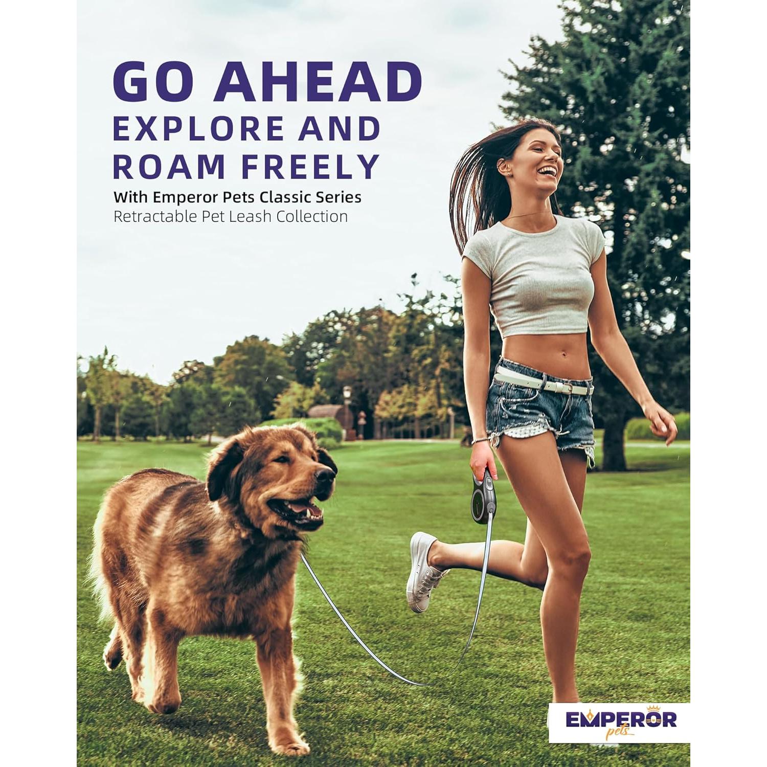 Correa Retráctil para Perros Emperor Pets - Negro Clásico