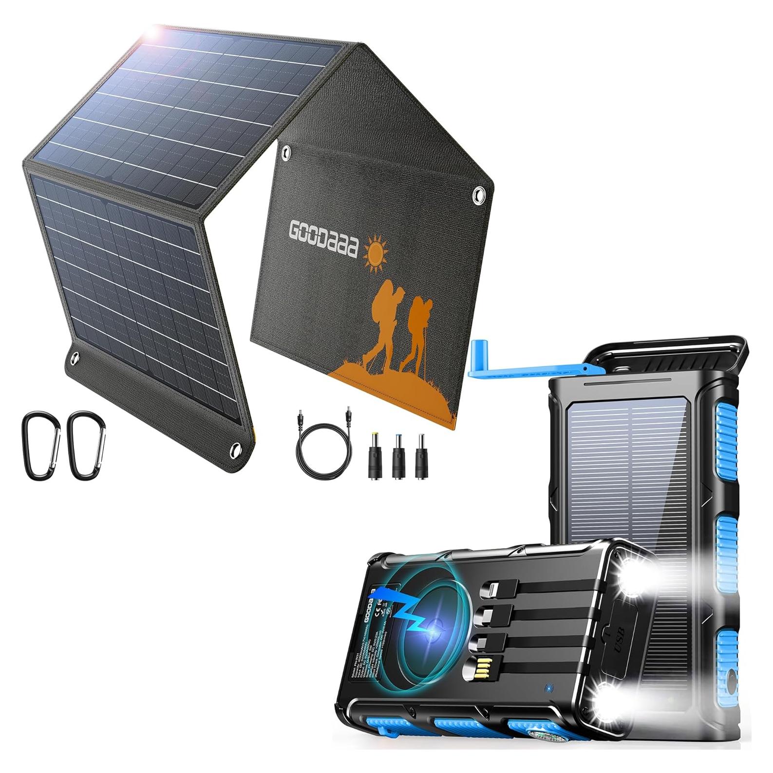 Panel Solar GOODaaa 30W + Banco de Poder 45800mAh Inalámbrico