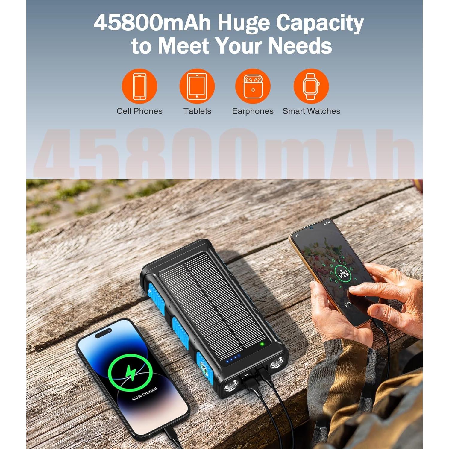 Panel Solar GOODaaa 30W + Banco de Poder 45800mAh Inalámbrico