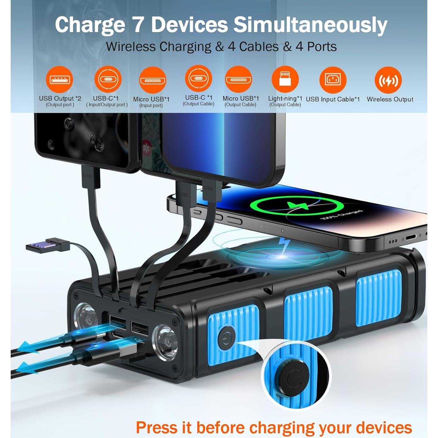 Panel Solar GOODaaa 30W + Banco de Poder 45800mAh Inalámbrico