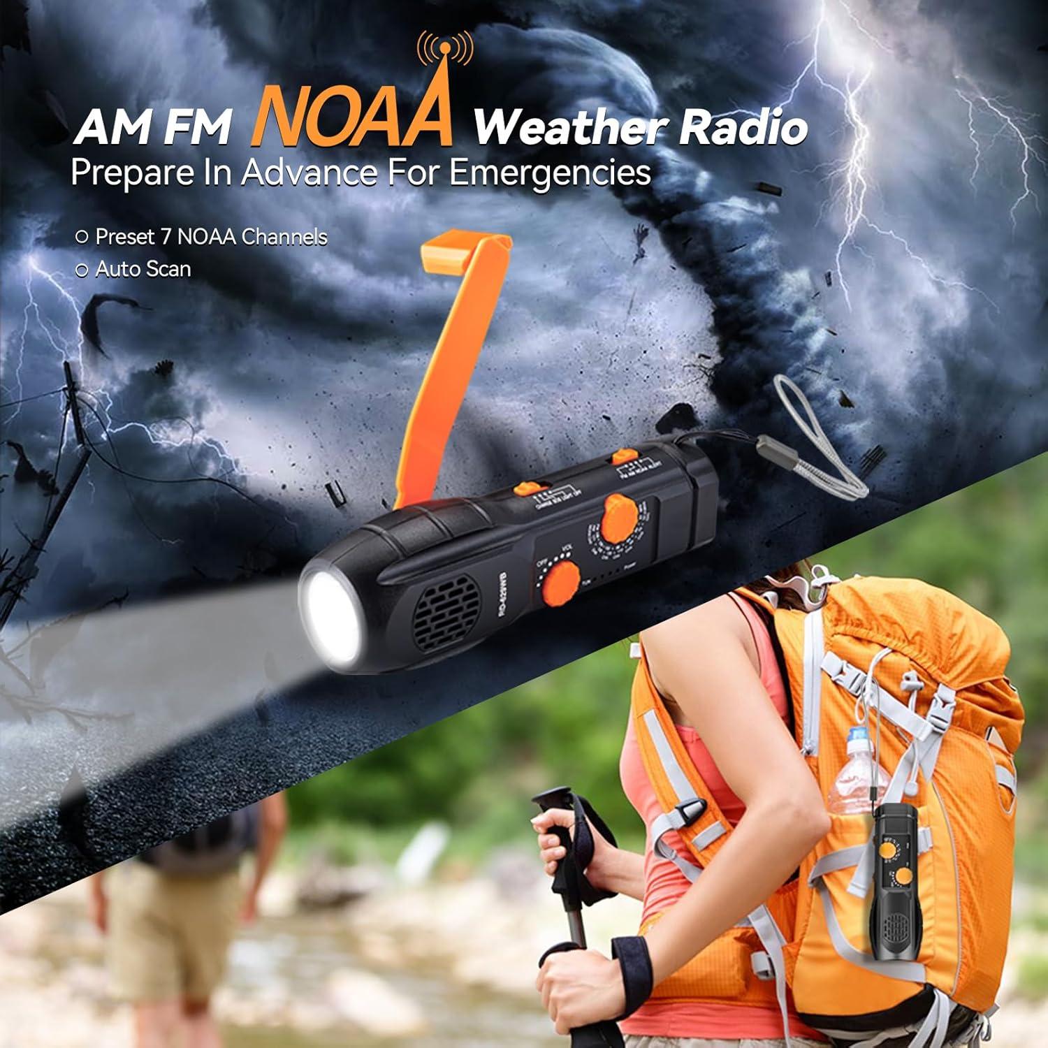 Radio de Emergencia Portátil DONGGUAN AM/FM NOAA con Linterna