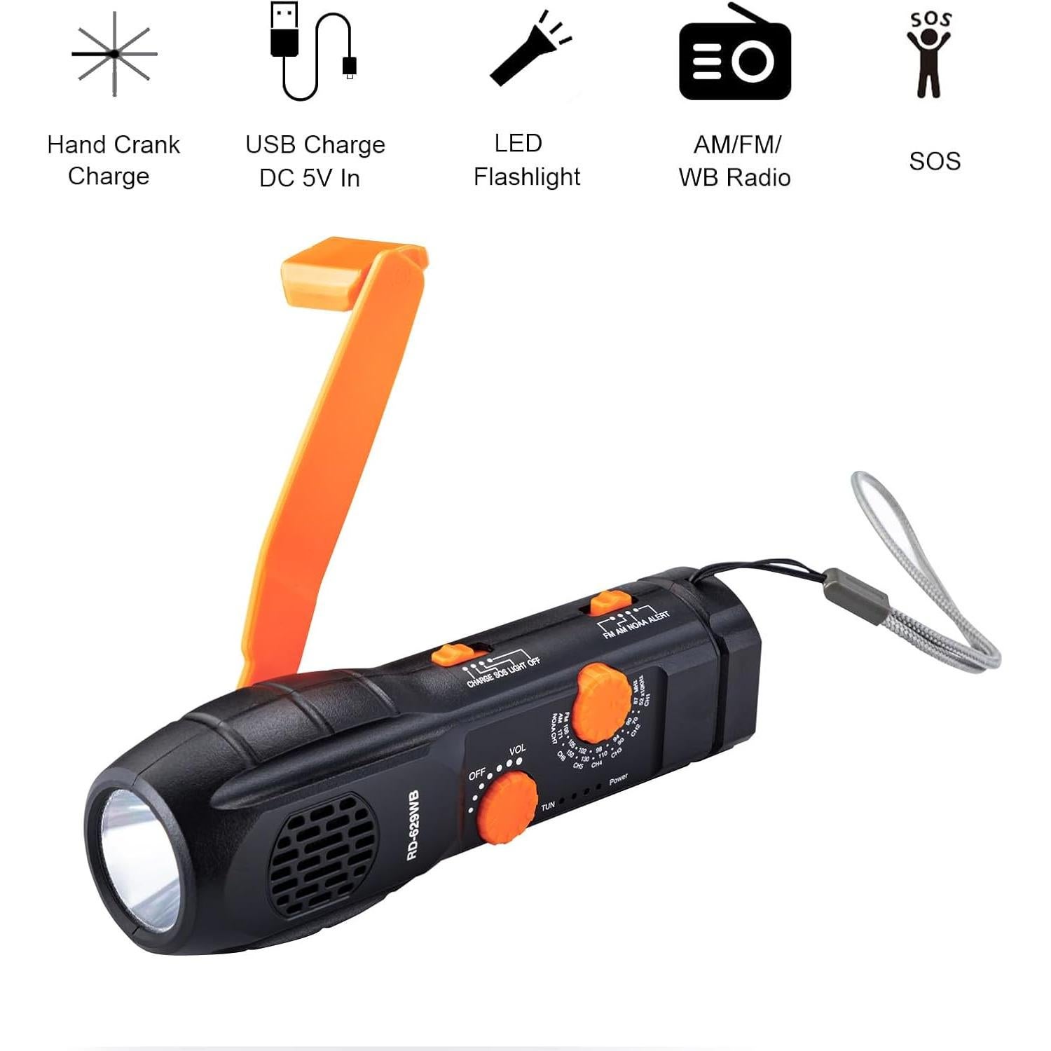 Radio de Emergencia Portátil DONGGUAN AM/FM NOAA con Linterna