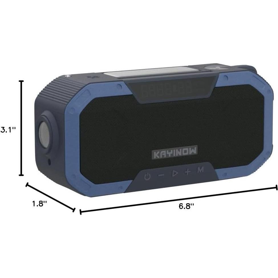 Radio de Manivela Solar Bluetooth NOAA 5000mAh Resistente Agua