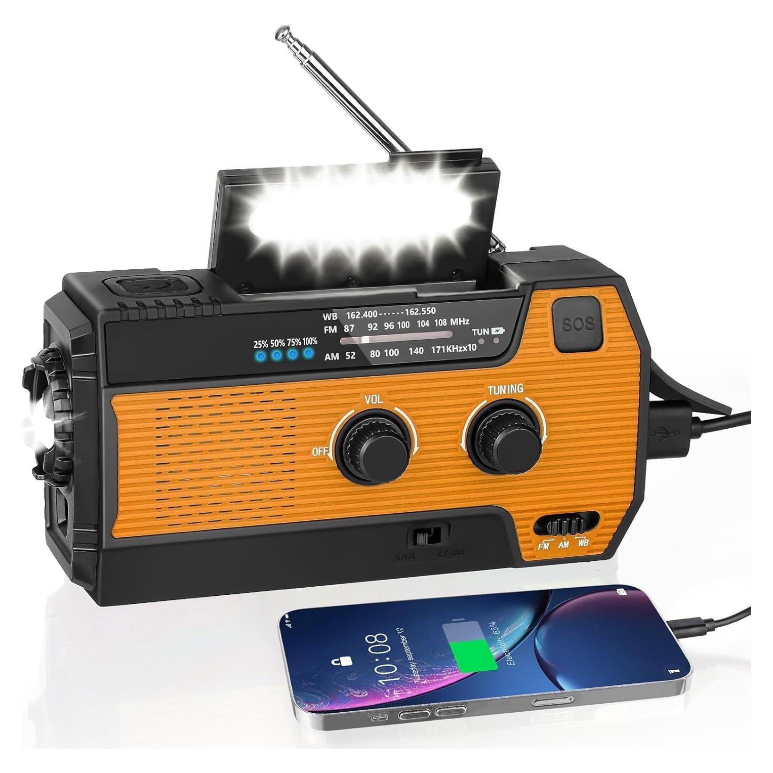 Radio de Emergencia WVL WD-096 Solar y Manivela 4000mAh