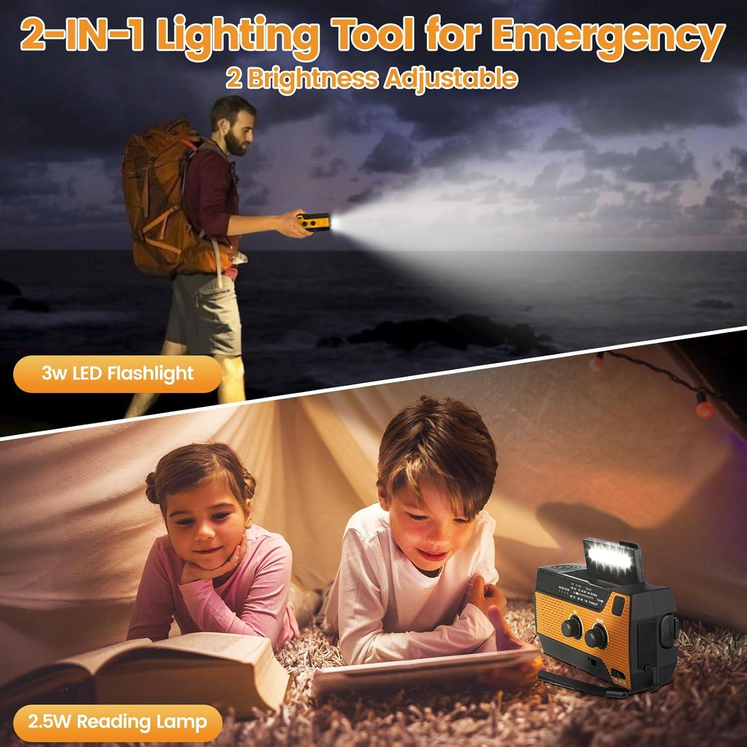 Radio de Emergencia WVL WD-096 Solar y Manivela 4000mAh