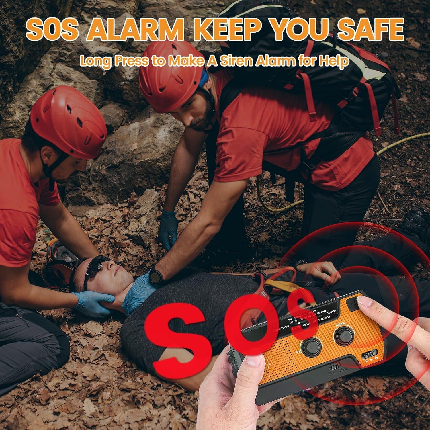 Radio de Emergencia WVL WD-096 Solar y Manivela 4000mAh