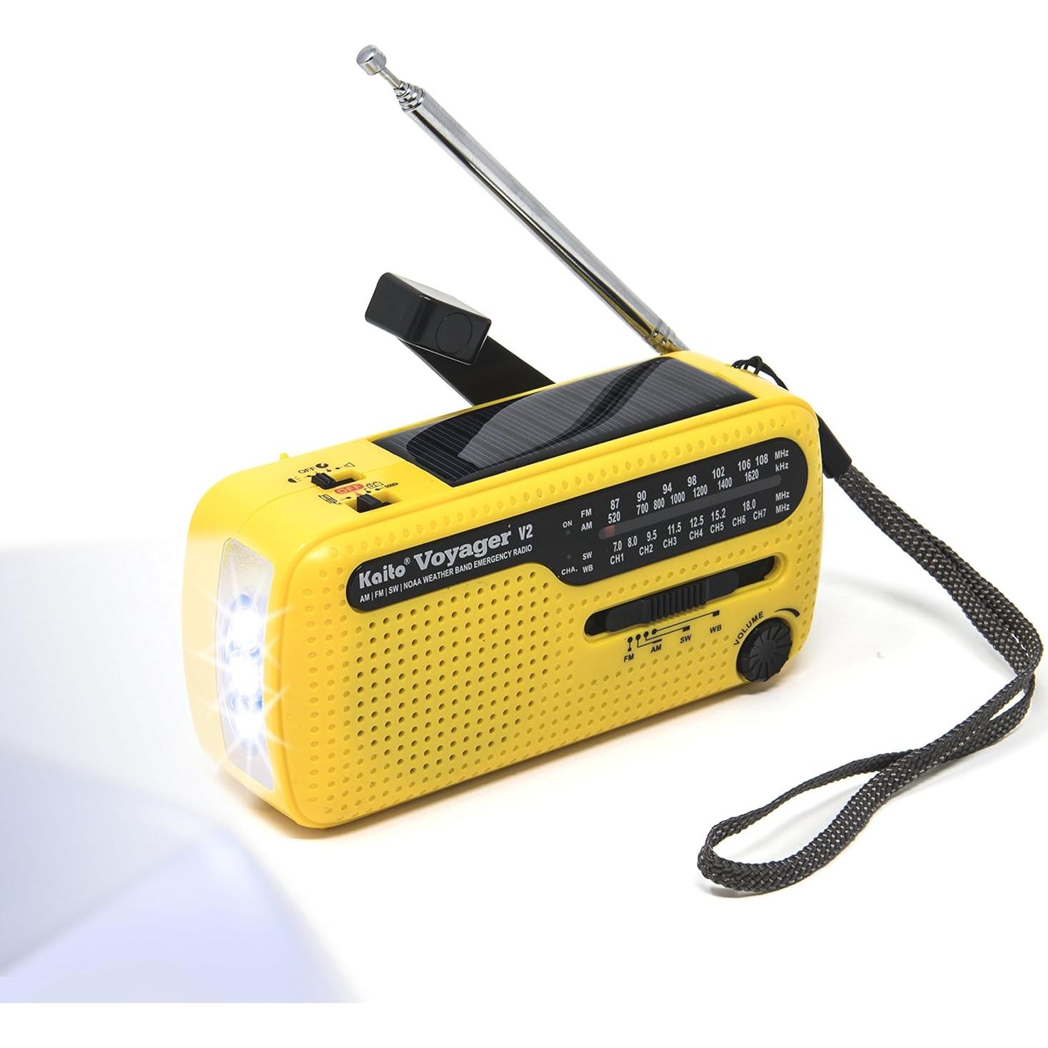 Radio de Emergencia Kaito V2 Solar/Manivela AM/FM NOAA