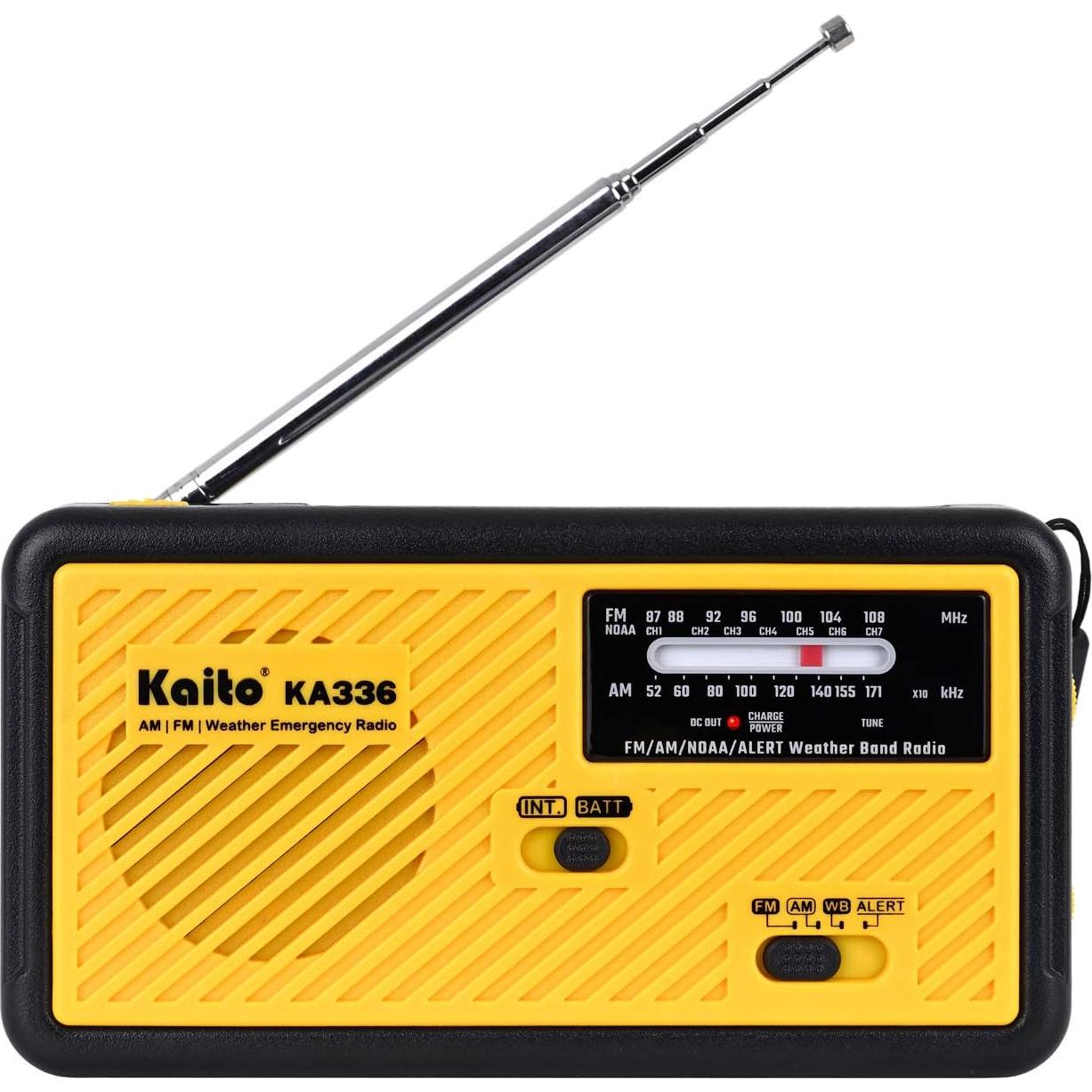 Radio de Emergencia Kaito KA336 AM/FM con Linterna LED y Cargador USB