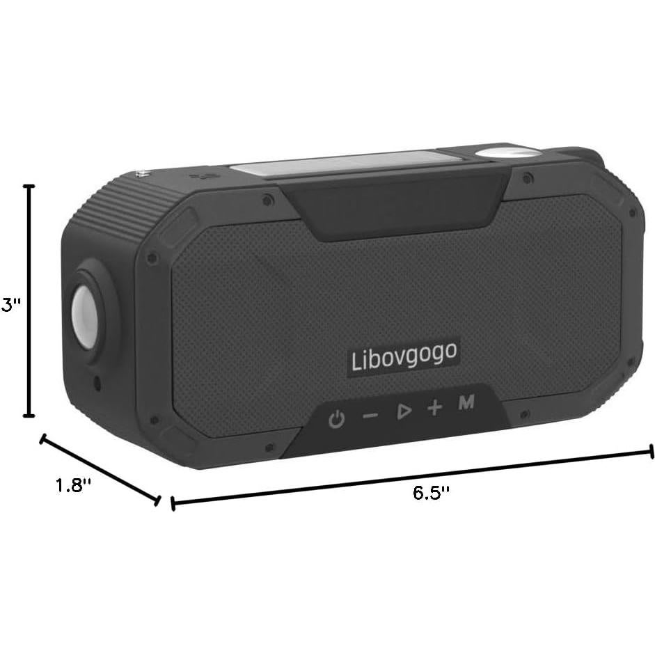 Radio de Emergencia Bluetooth Libovgogo con Linterna 5000mAh