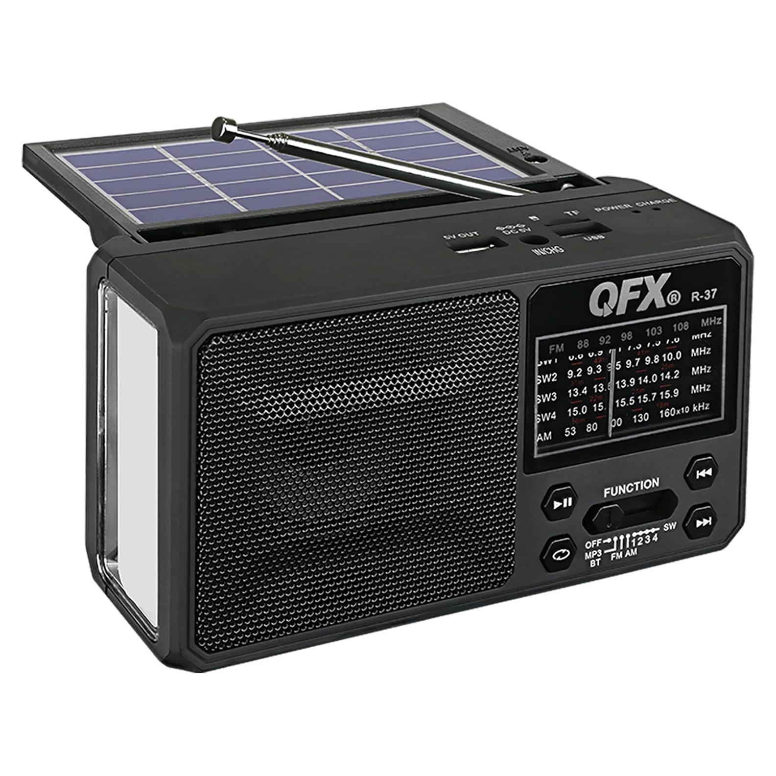 Radio Solar QFX R-37 6-Bandas AM/FM/SW con Linterna LED