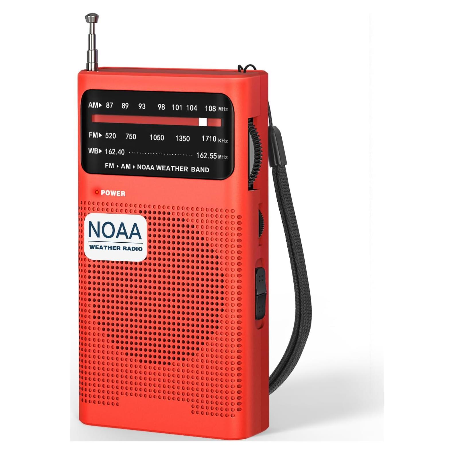 Radio Meteorológica NOAA Goodes Portátil AM FM 125g Rojo