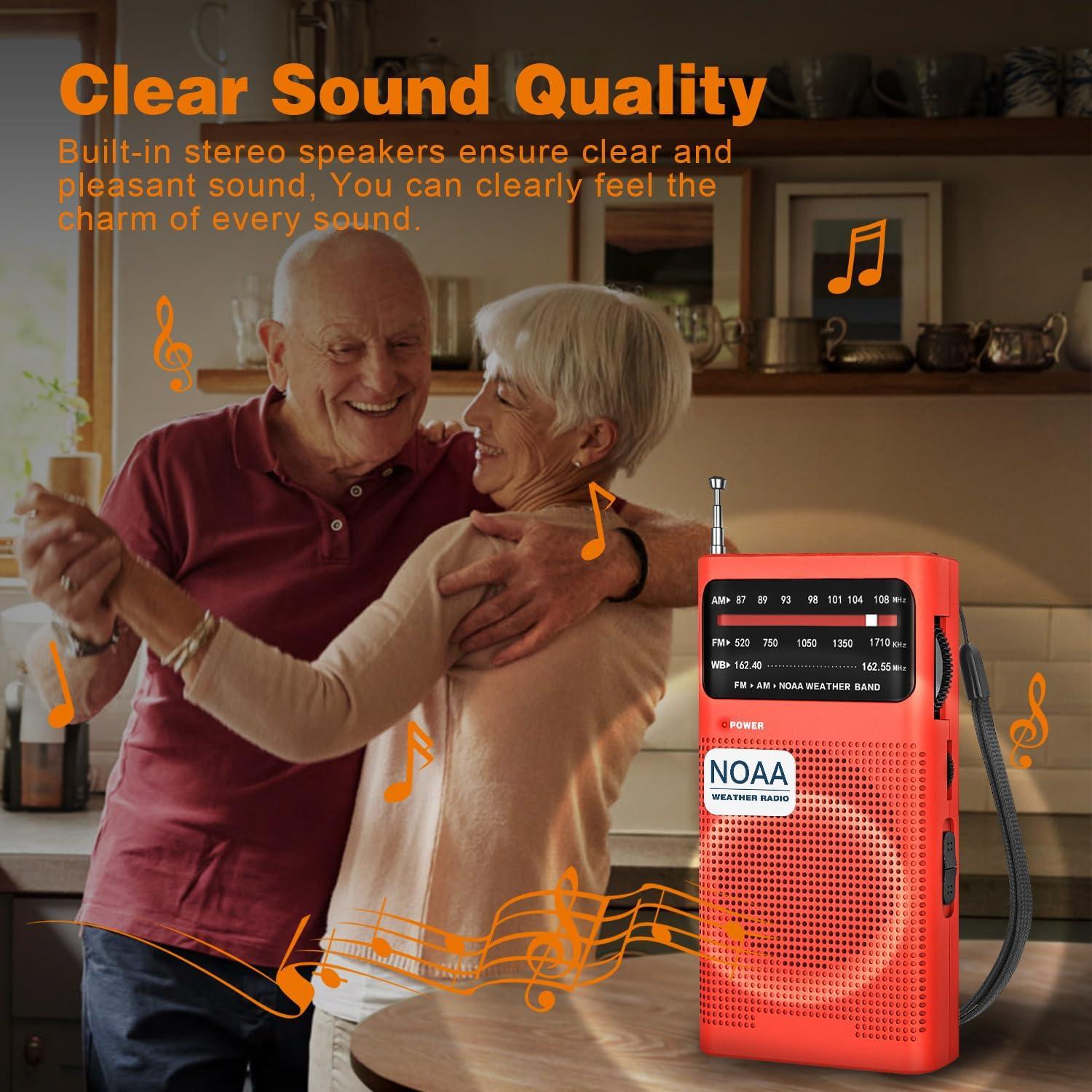 Radio Meteorológica NOAA Goodes Portátil AM FM 125g Rojo