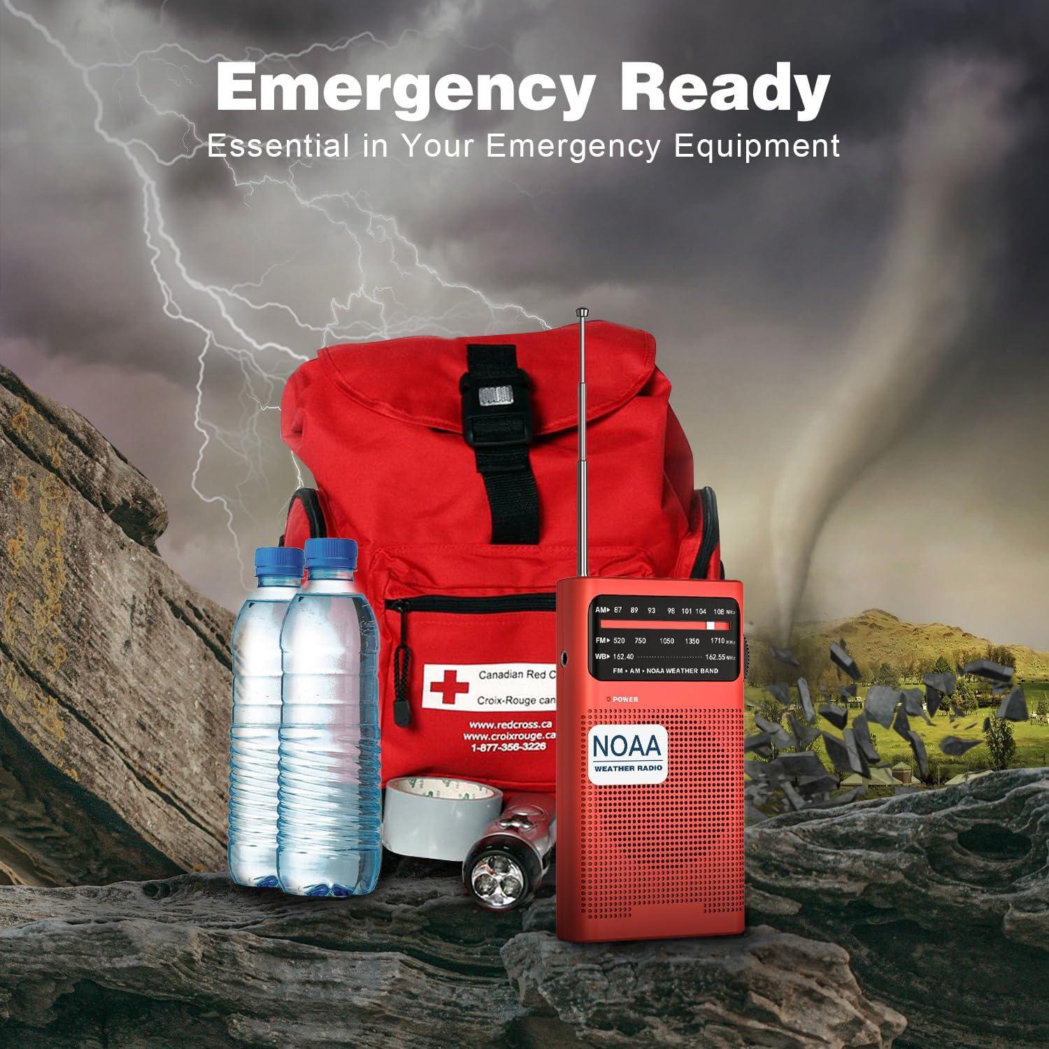 Radio Meteorológica NOAA Goodes Portátil AM FM 125g Rojo