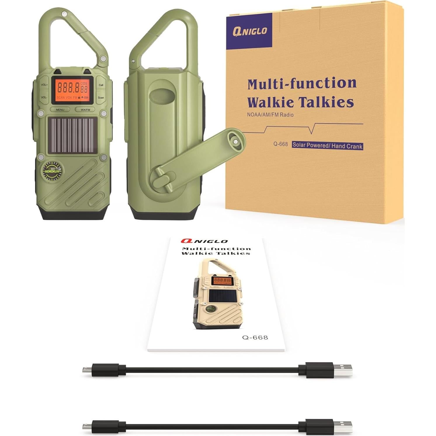 Radio de Emergencia MDROKUN Q668 con Alerta NOAA y Walkie Talkie