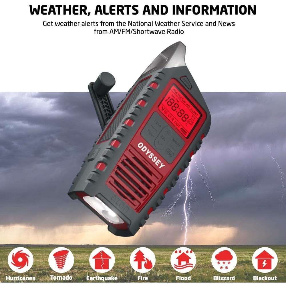 Radio Meteorológica Eton Odyssey Manivela AM/FM Bluetooth