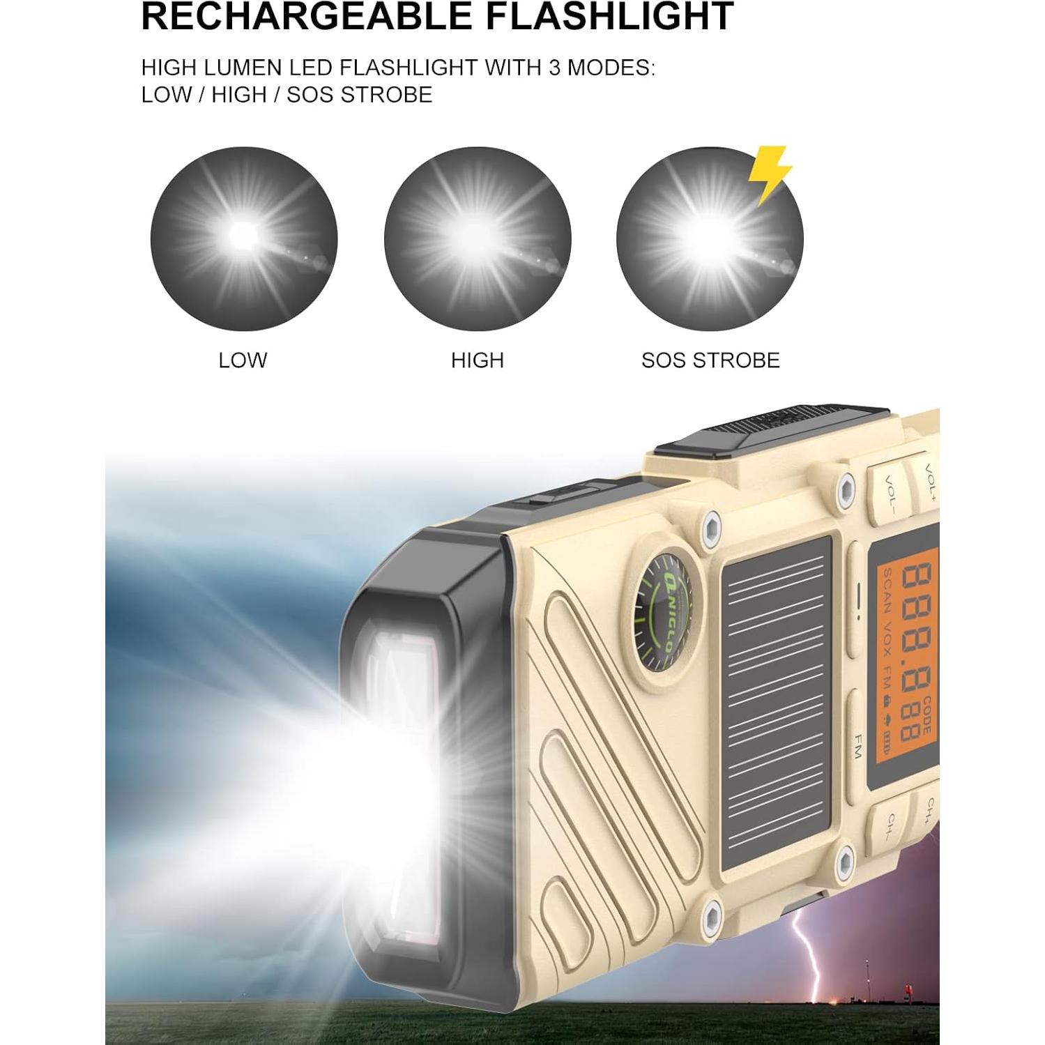 Walkie Talkies Qniglo Q668 Recargables con Radio NOAA y Linterna