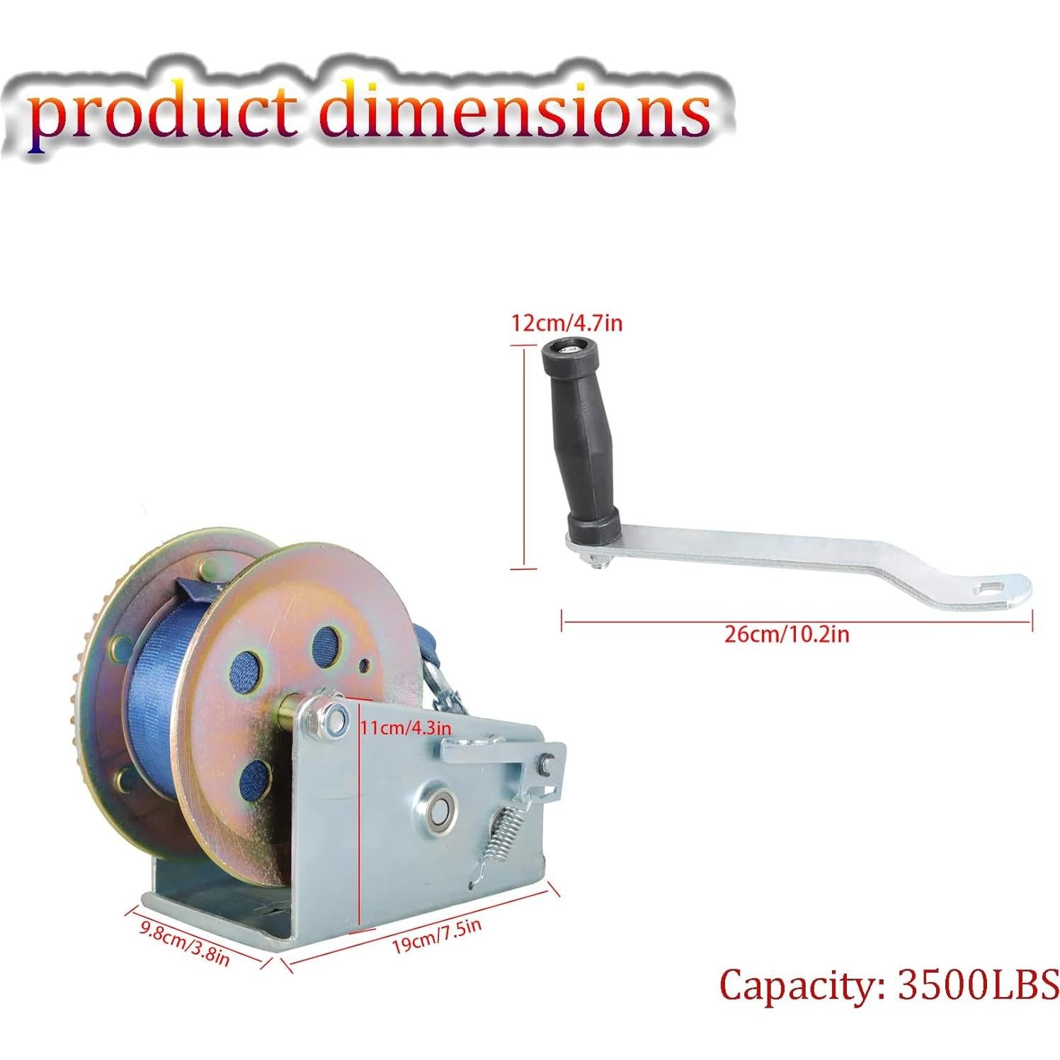 Winch Manual de Alta Resistencia Findmall 1587.6kg 10m