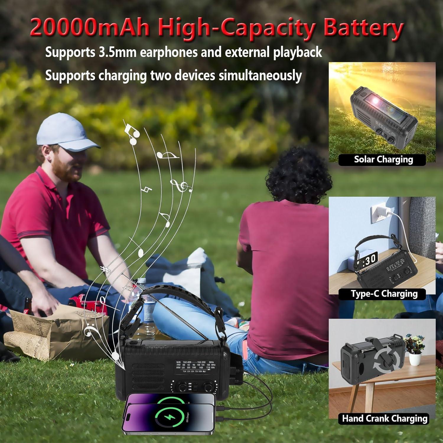 Radio de Emergencia LOOFHIEN Condor 20000mAh Solar AM/FM