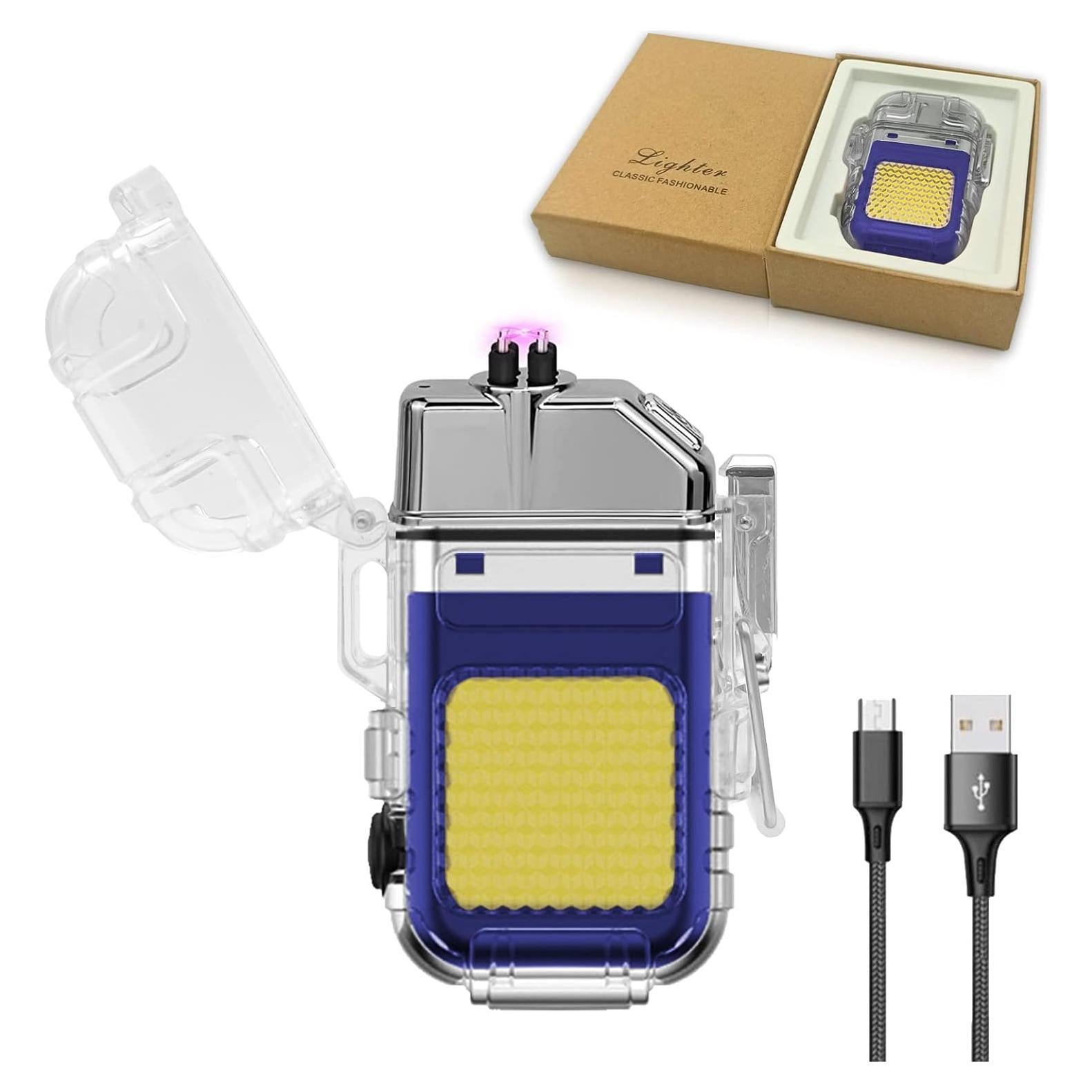 Encendedor Eléctrico Recargable YOZWOO Azul Impermeable