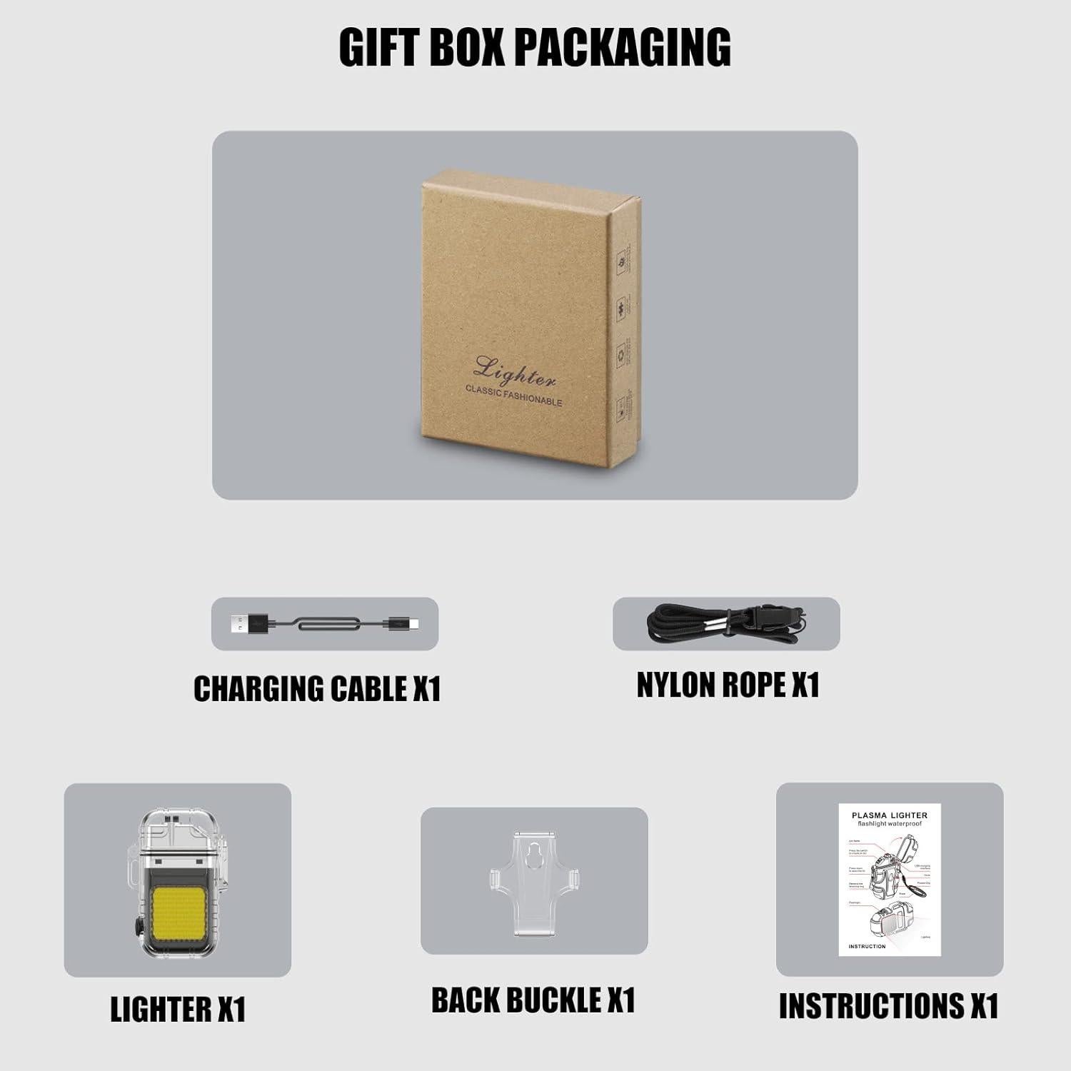 Encendedor Eléctrico Recargable YOZWOO Azul Impermeable