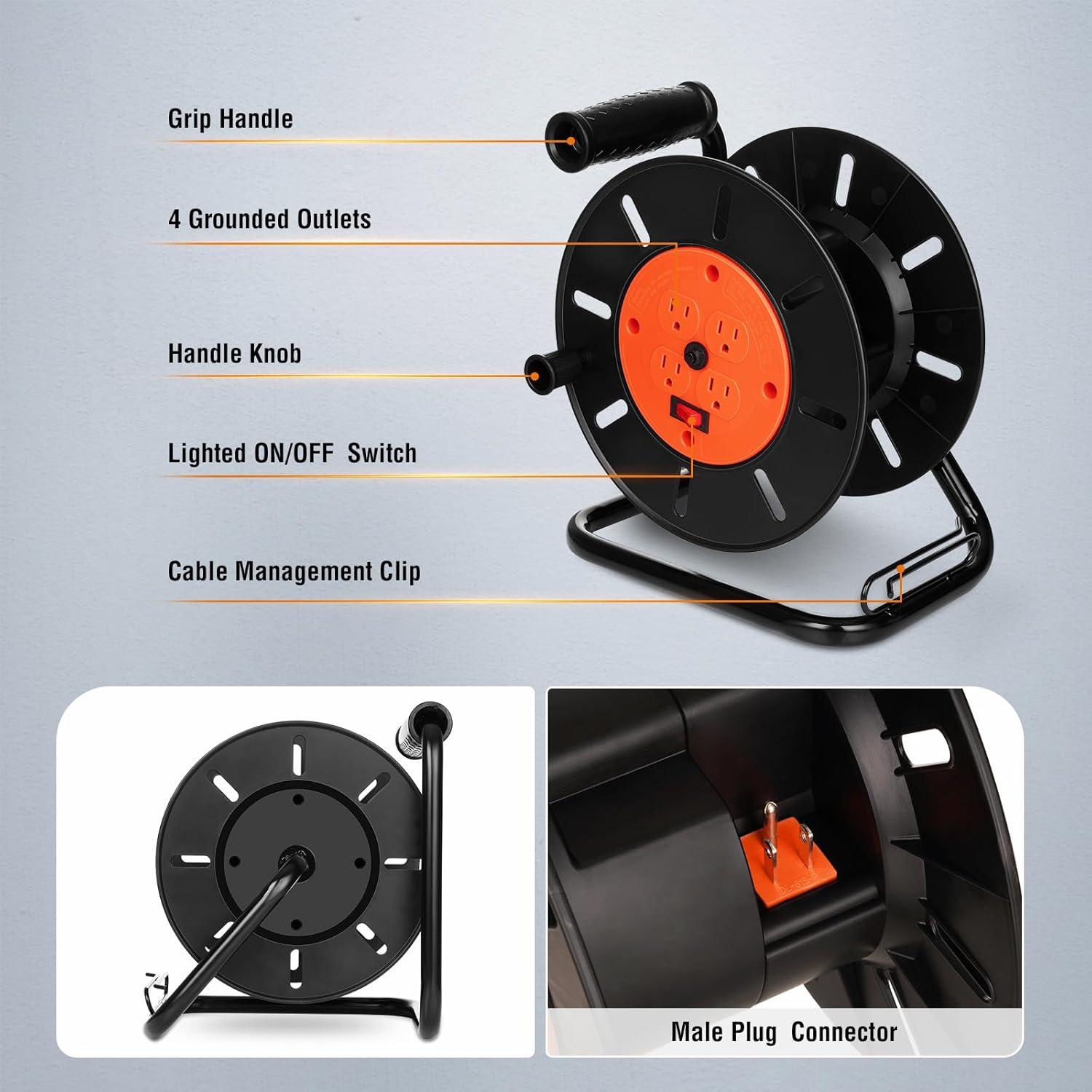 Carrete de Almacenamiento de Cables SURAIELEC 15A 100 pies