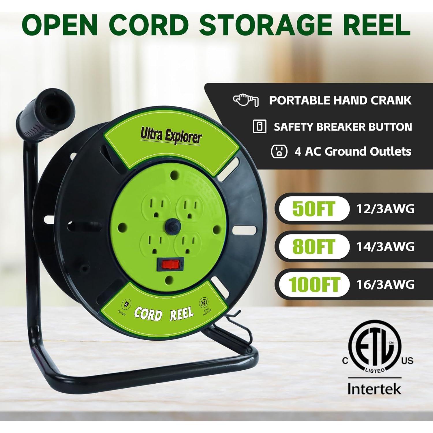 Carrete de Almacenamiento de Cables Ultra Explorer Verde 1.78kg