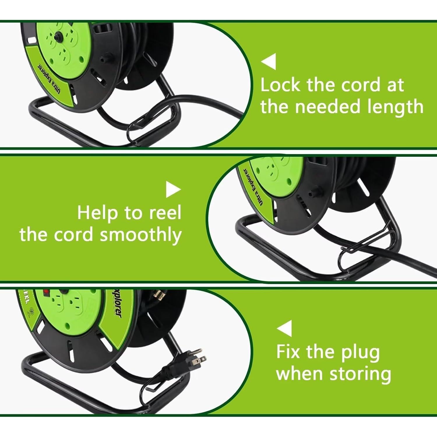 Carrete de Almacenamiento de Cables Ultra Explorer Verde 1.78kg