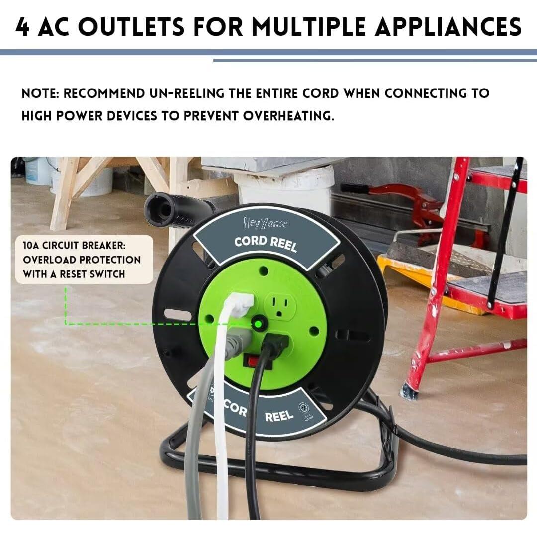Carrete de Almacenamiento de Cables HeyYance 4 Salidas 1.74 kg