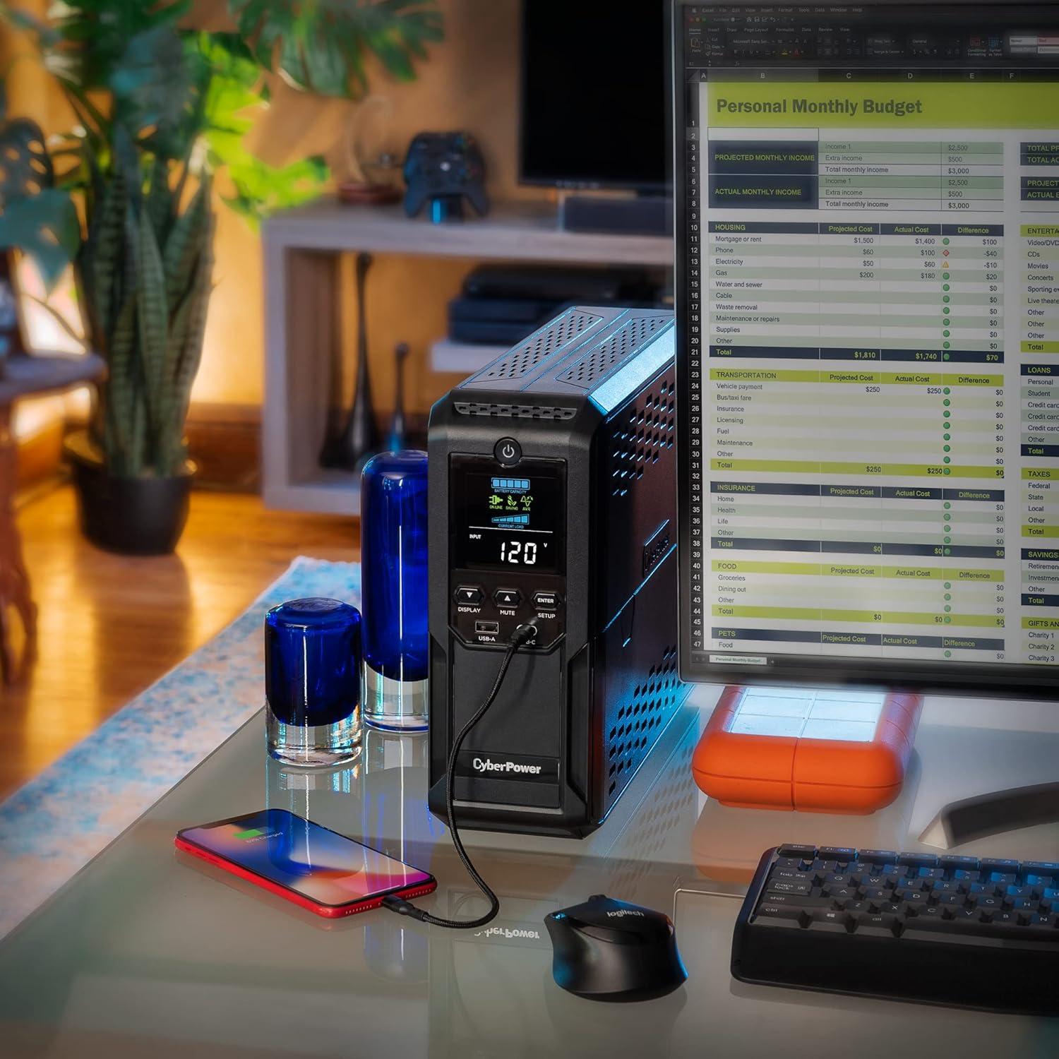 UPS Inteligente LCD CyberPower BRG1500AVRLCD2 1500VA 12 Salidas