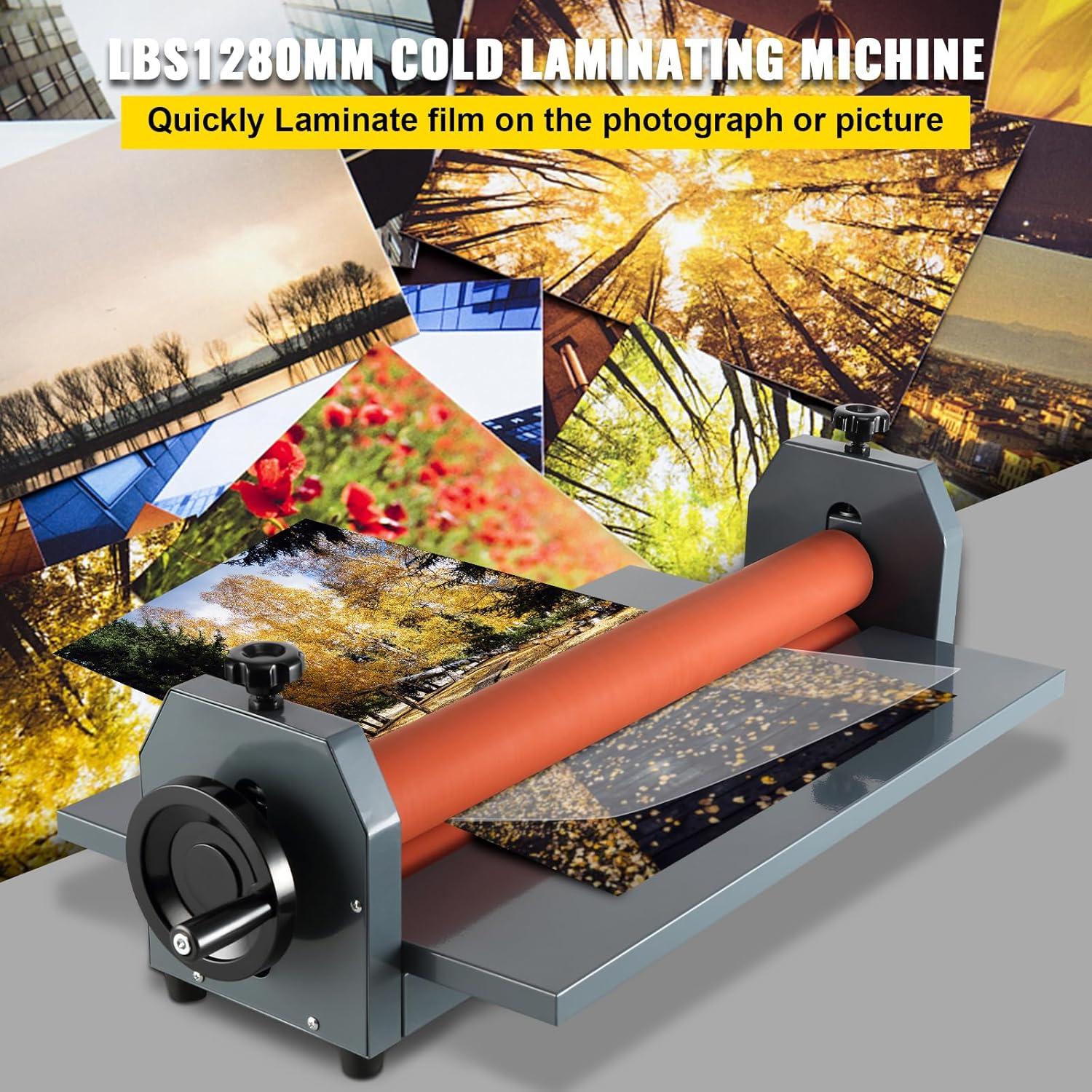 Happybuy 51 Inch Cold Laminator - Manual Vinyl Photo Film. Hand Crank Pressure. 10mm Laminator