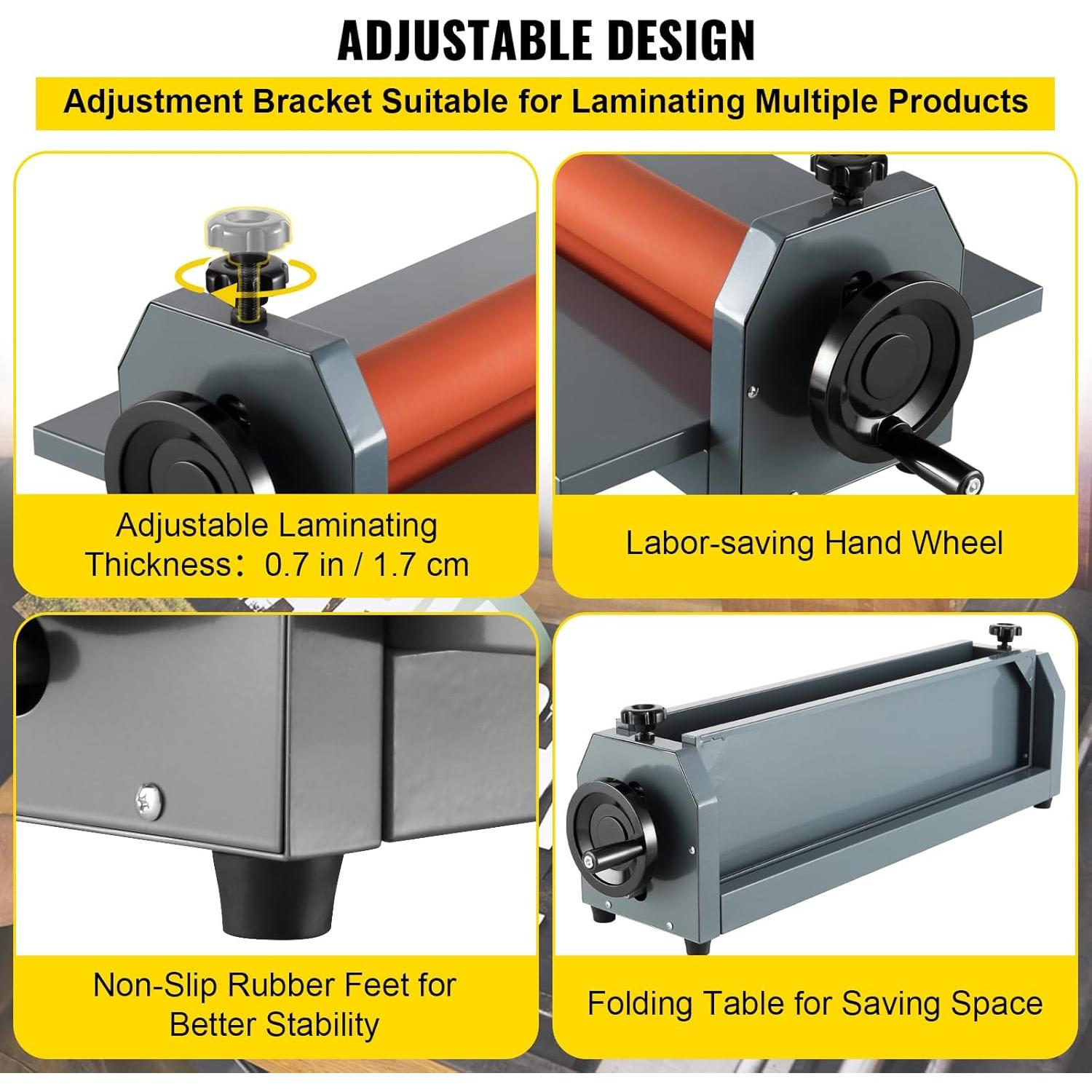 Happybuy 51 Inch Cold Laminator - Manual Vinyl Photo Film. Hand Crank Pressure. 10mm Laminator