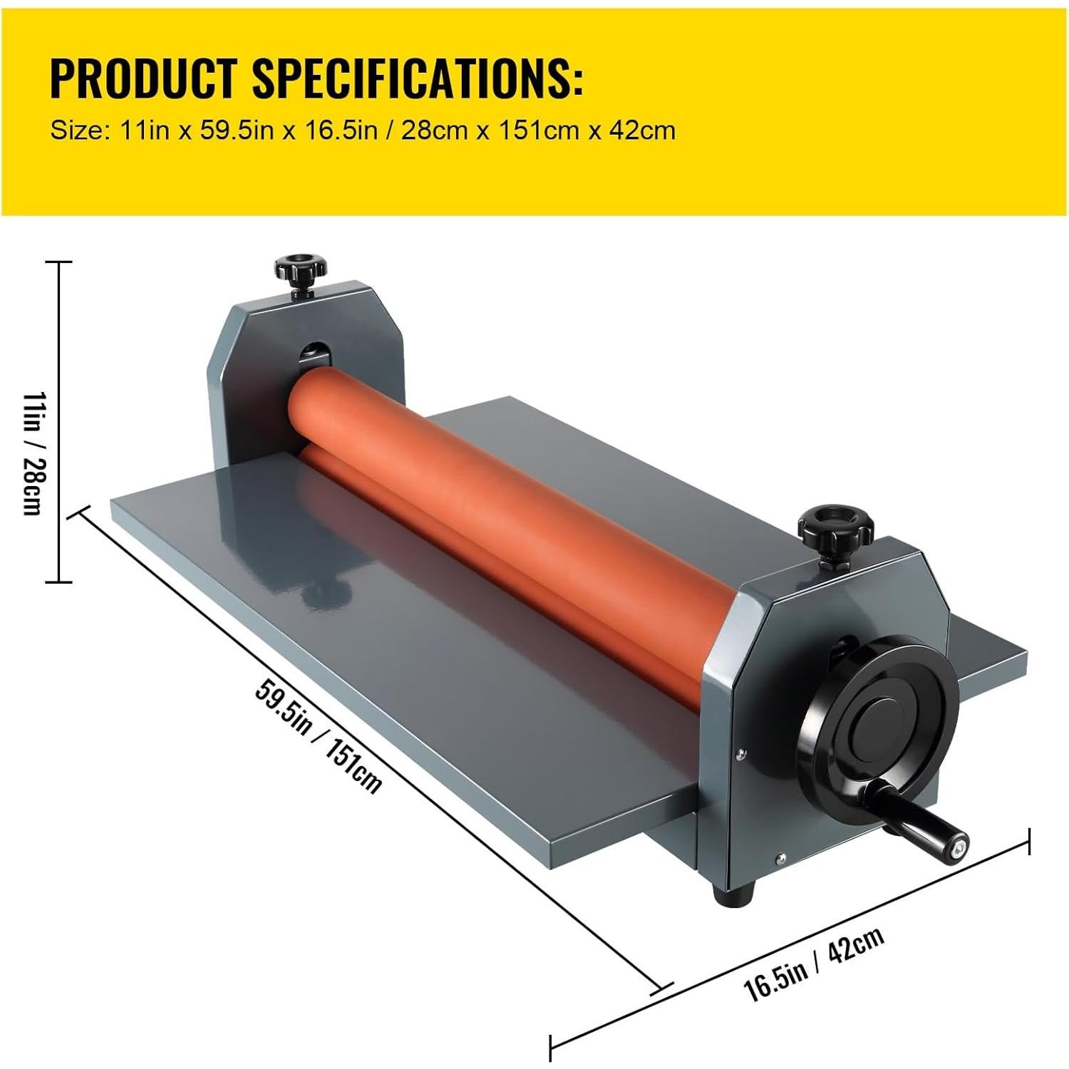 Happybuy 51 Inch Cold Laminator - Manual Vinyl Photo Film. Hand Crank Pressure. 10mm Laminator