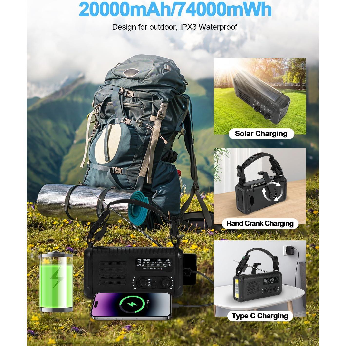 Radio de Emergencia iRonsnow Condor 1 20000mAh Solar NOAA