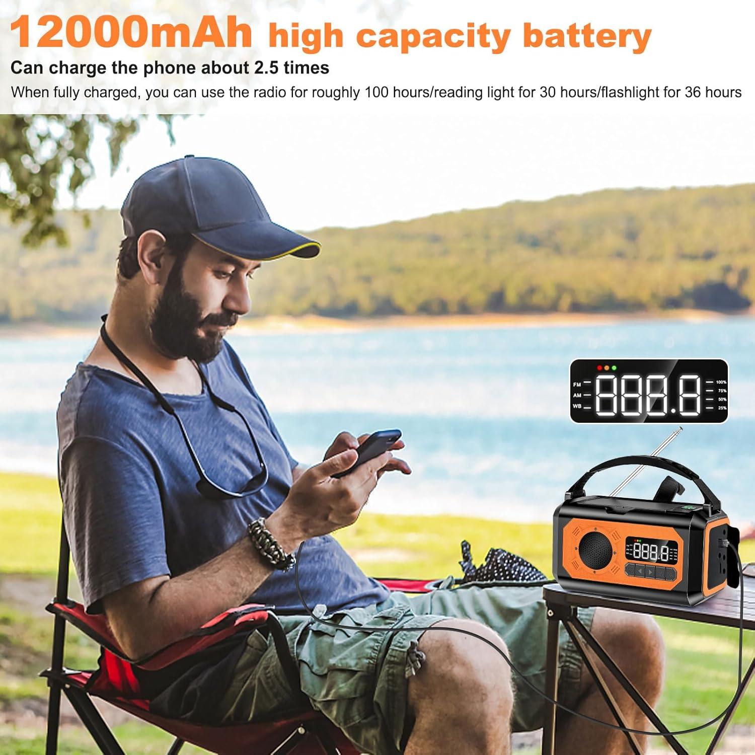 Radio de Emergencia NEPIVEL 12000mAh Solar y Manivela