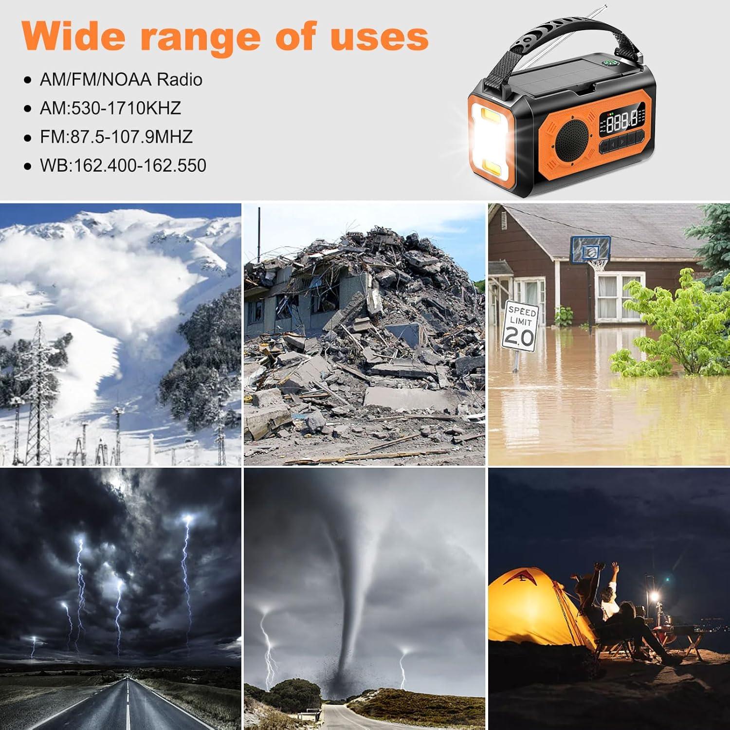 Radio de Emergencia NEPIVEL 12000mAh Solar y Manivela