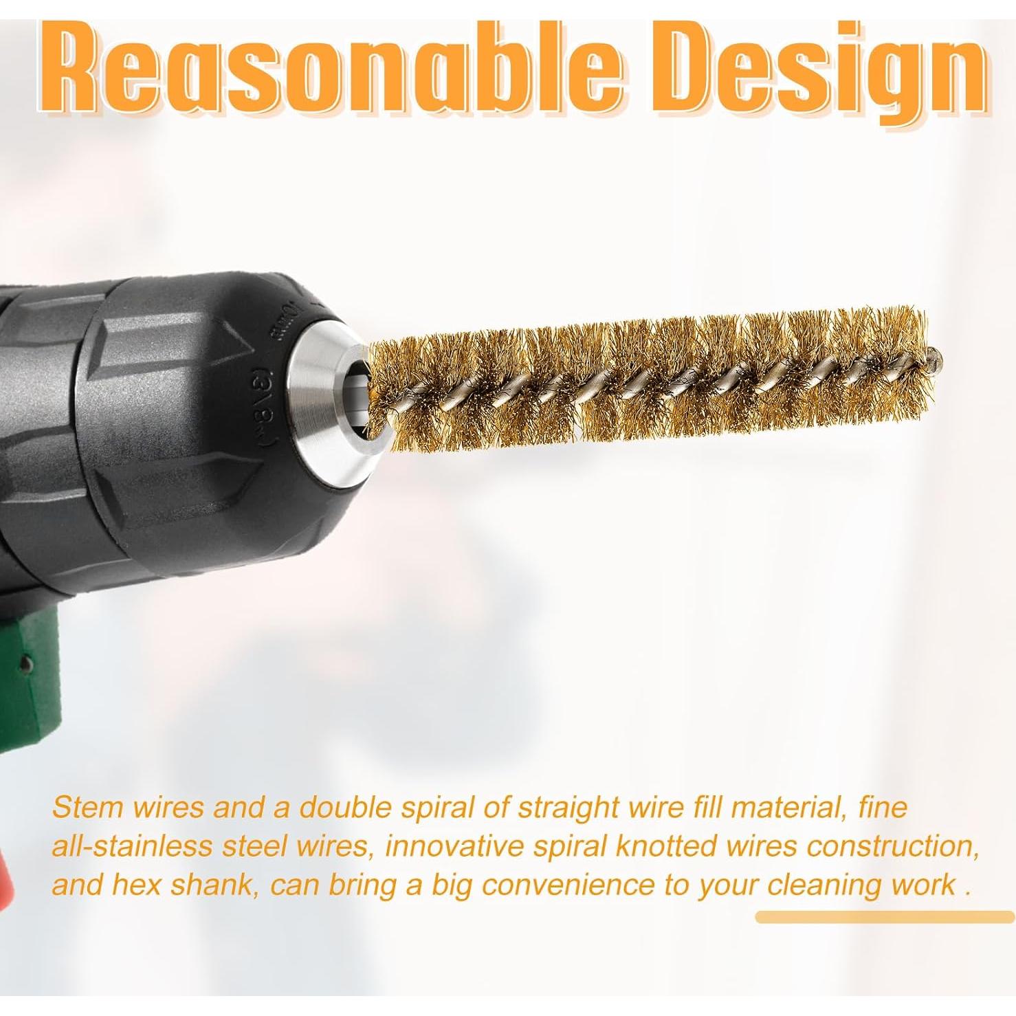 Cepillo de Alambre Geiserailie para Taladro Eléctrico - 5 Piezas Cobre