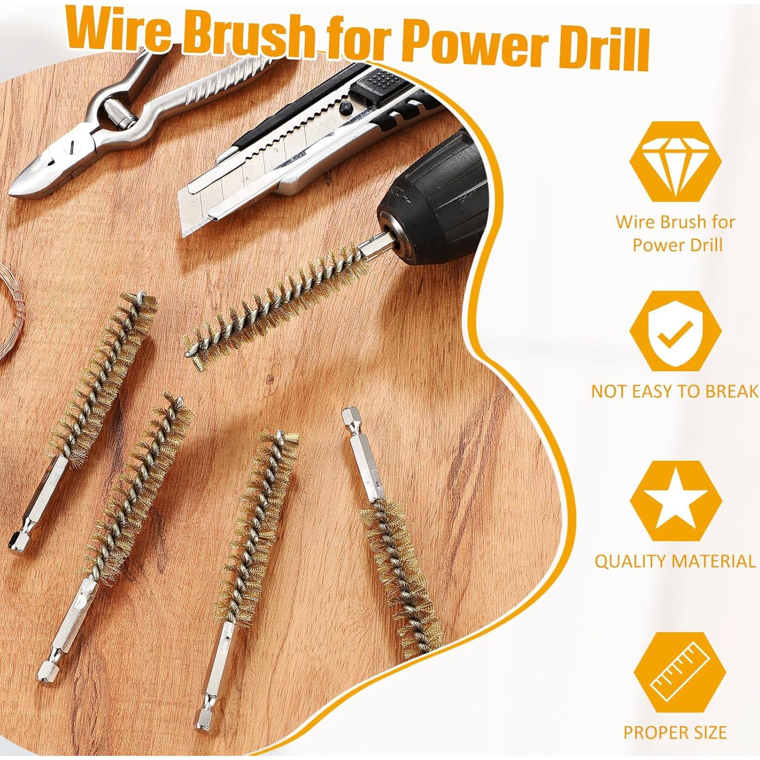 Cepillo de Alambre Geiserailie para Taladro Eléctrico - 5 Piezas Cobre