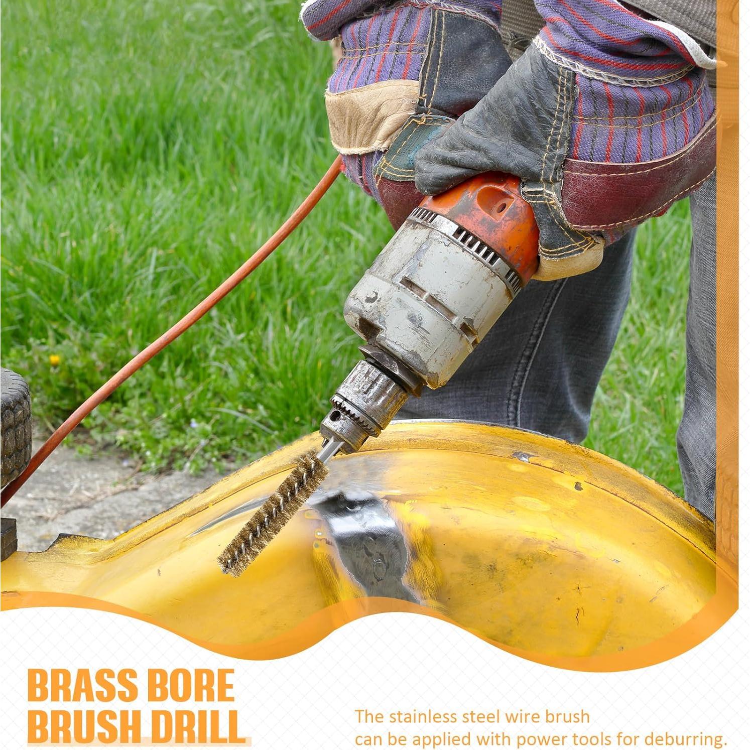 Cepillo de Alambre Geiserailie para Taladro Eléctrico - 5 Piezas Cobre