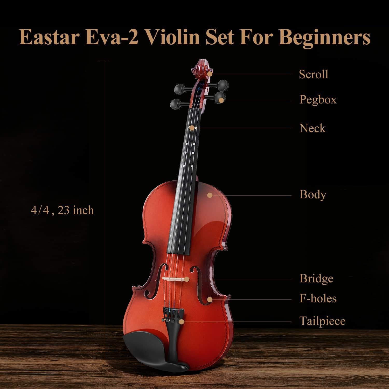 Violín Eastar 4/4 Completo para Adultos con Accesorios