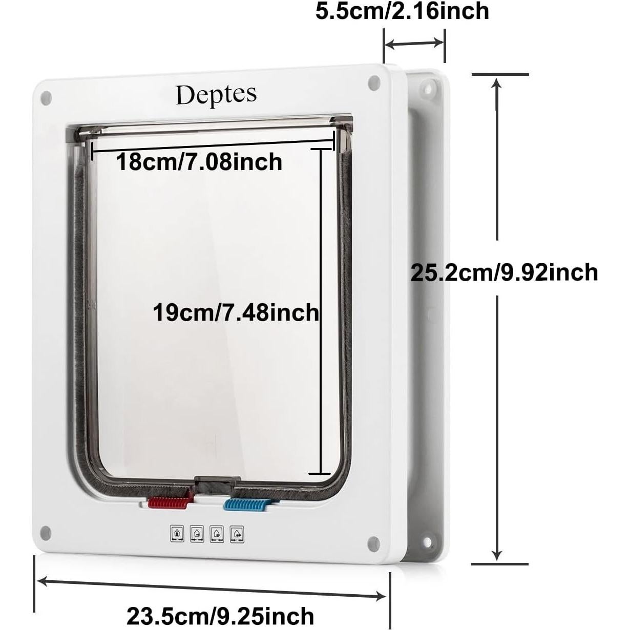 Puerta para Gatos Depets Grande 25x23 cm con Cerradura 4 Vías
