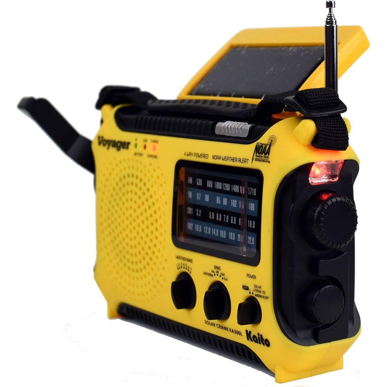 Radio de Emergencia Kaito KA500L AM/FM/SW NOAA Solar y Dynamo