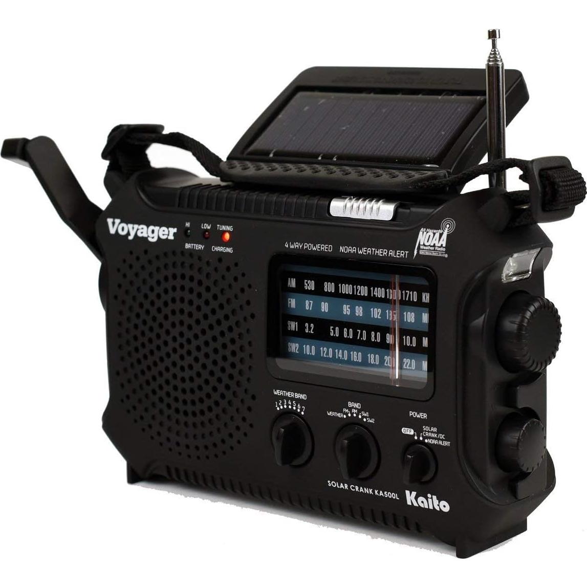 Radio de Emergencia Kaito KA500L AM/FM/SW NOAA con Solar y Linterna