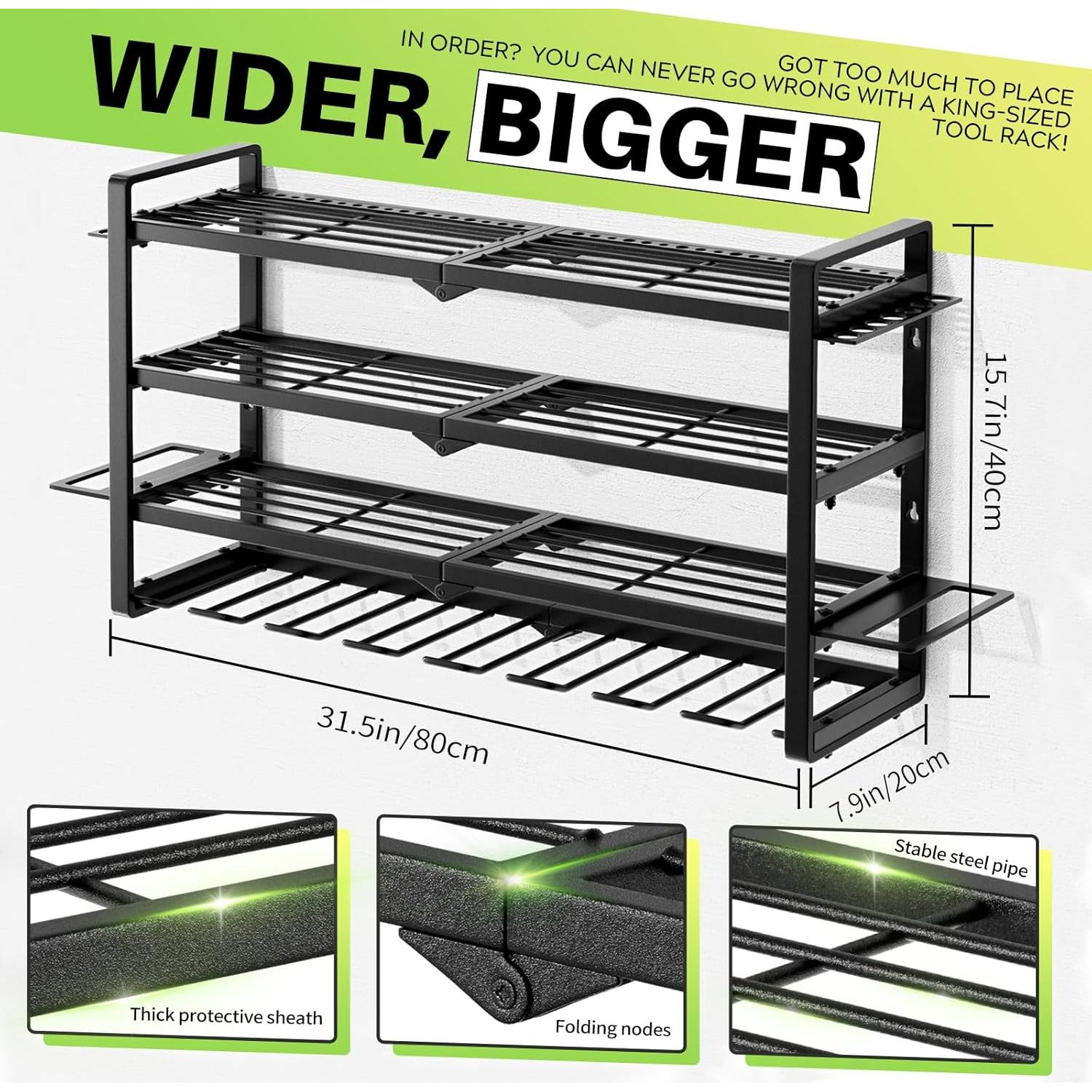 Estante Montado en Pared Hipidian para Herramientas 4 Niveles
