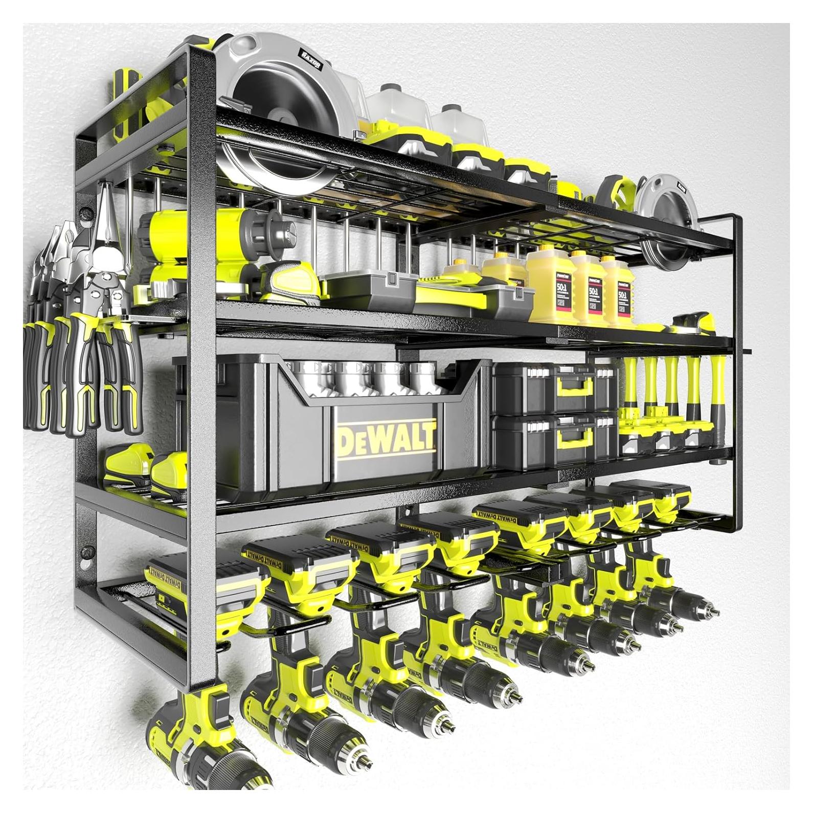 Organizador de Herramientas KAFAHOM - Soporte Pared 4 Capas 8 Taladros