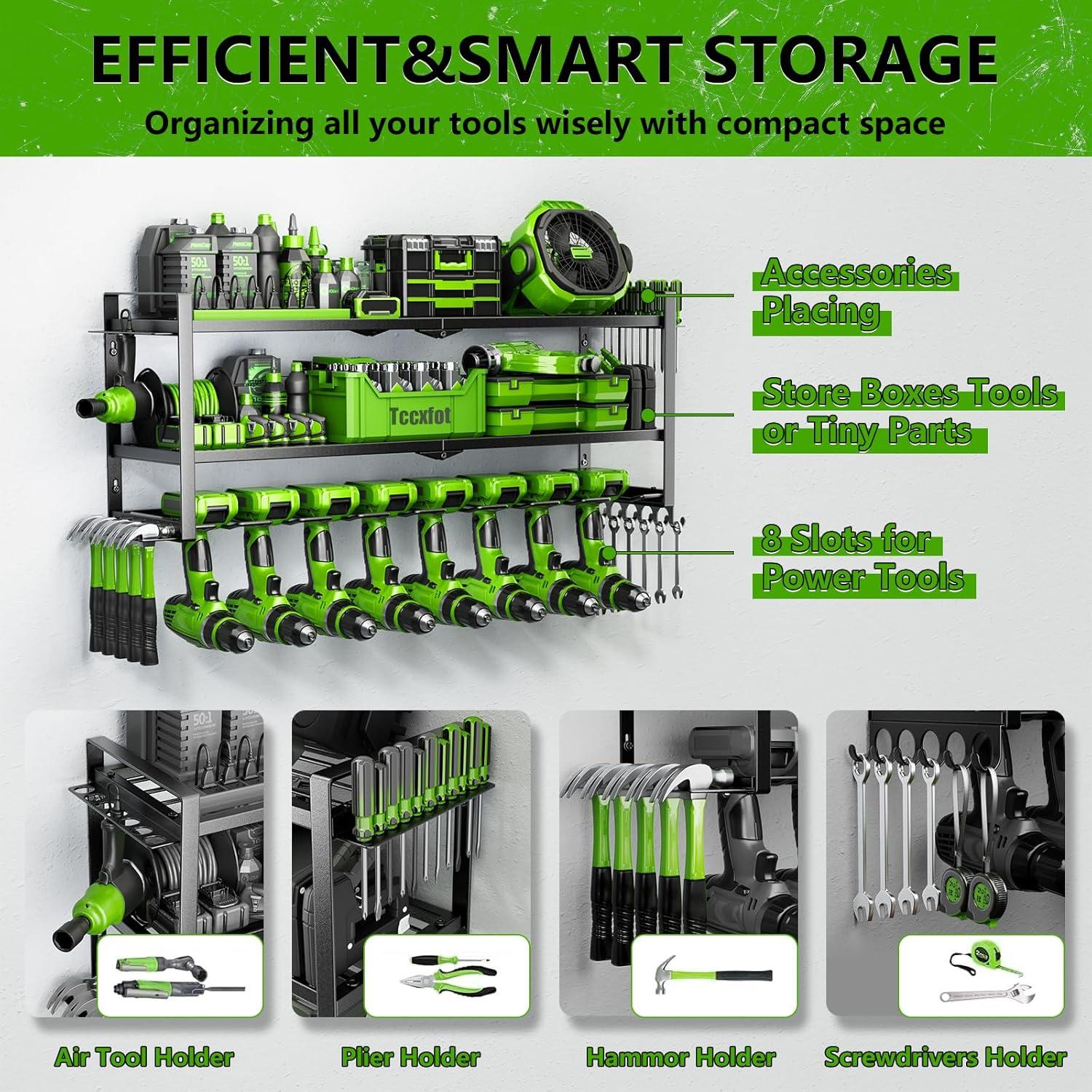 Organizador de Herramientas Tccxfot 3 Capas 8 Ranuras Pared