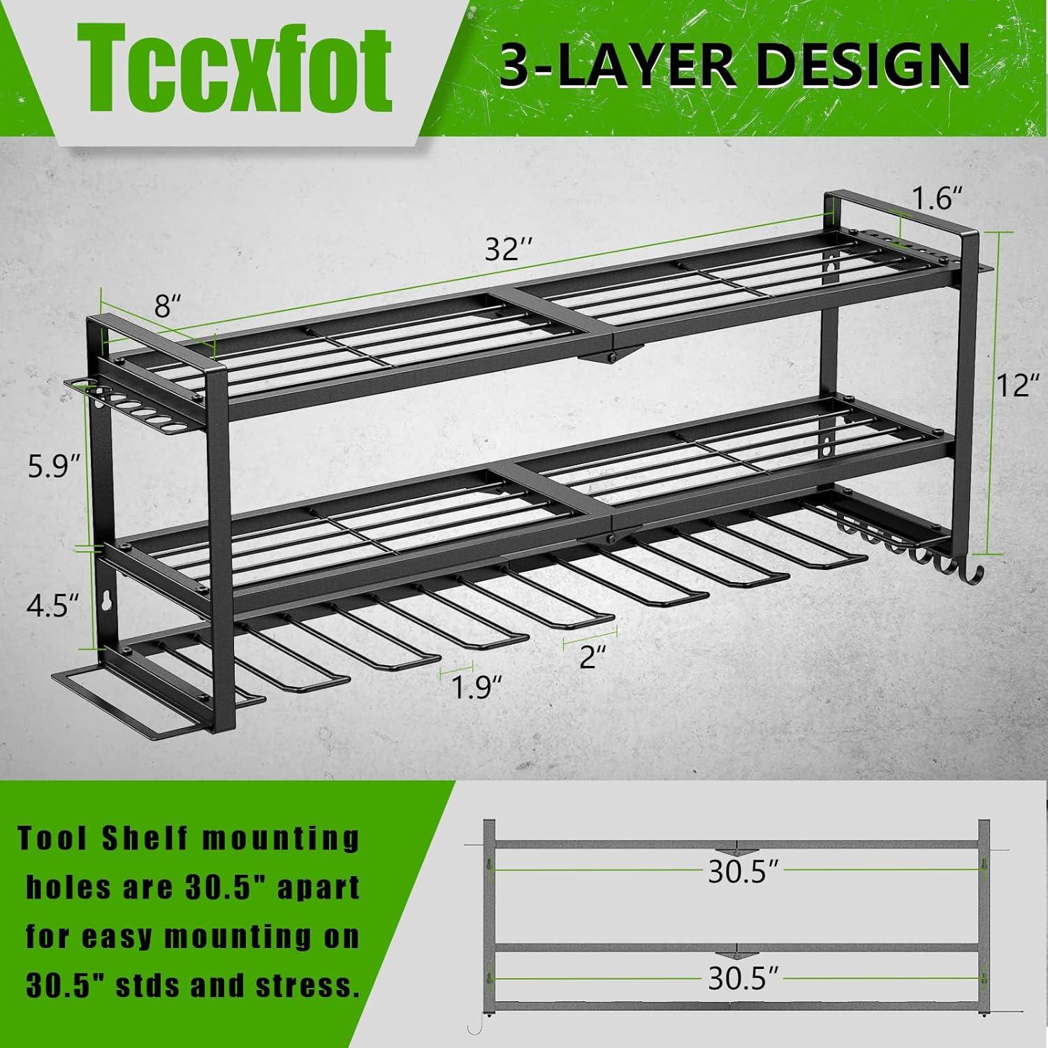 Organizador de Herramientas Tccxfot 3 Capas 8 Ranuras Pared